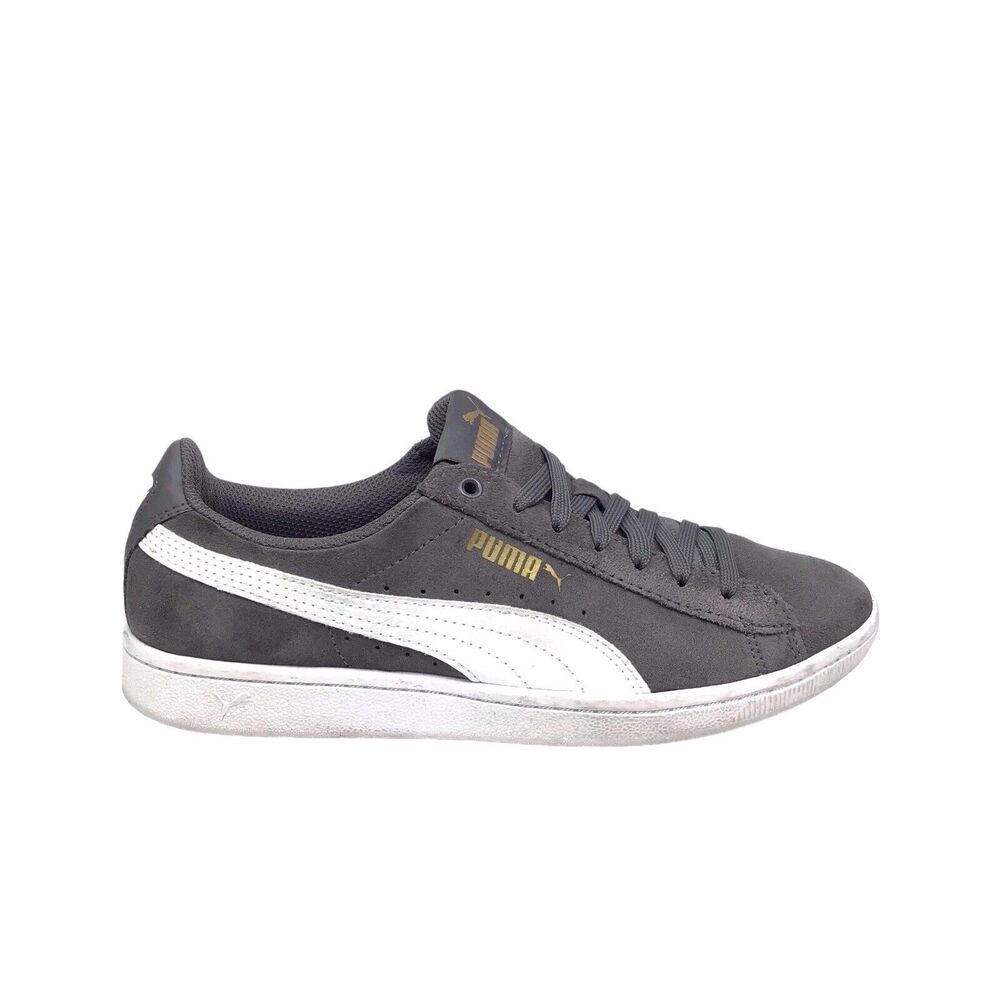Puma Vikky Classic Gray Suede Sneakers Casual Fashion Walking Shoes Womens SZ 7